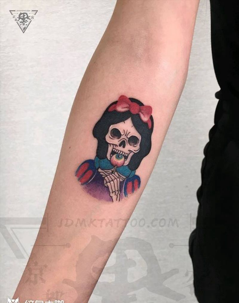 纹身/刺青/白雪公主/骷髅纹身图片_手臂New School纹身图案