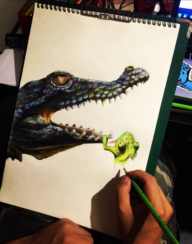 原创鳄鱼手稿