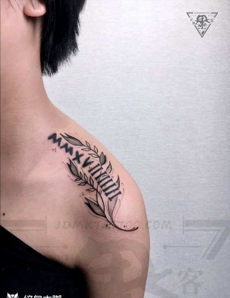 纹身/刺青/旧纹身修改纹身图片_肩部点刺水墨纹身图案