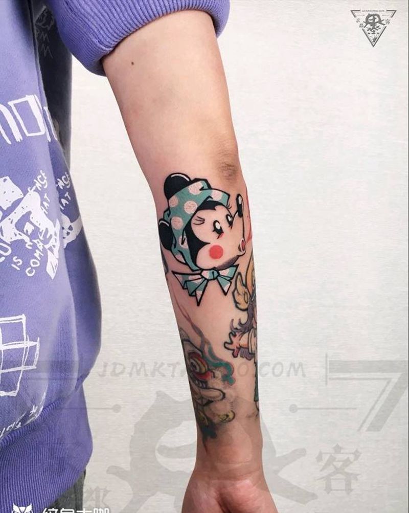 纹身/刺青纹身图片_手臂New School米老鼠纹身图案