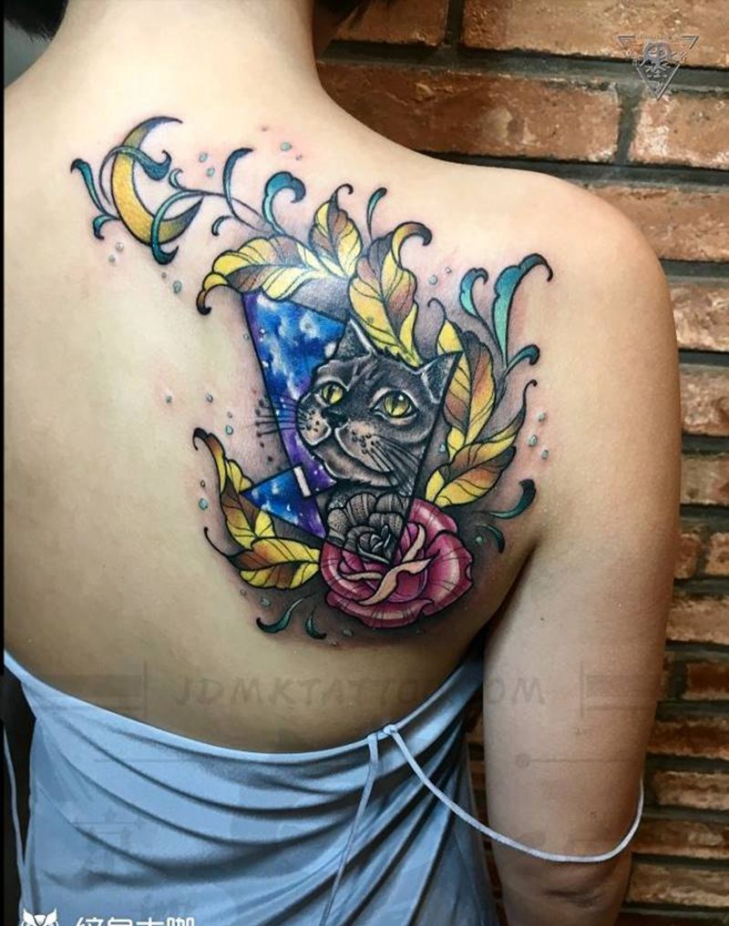 纹身/刺青/旧纹身修改遮盖纹身图片_手臂背部水彩New School纹身图案