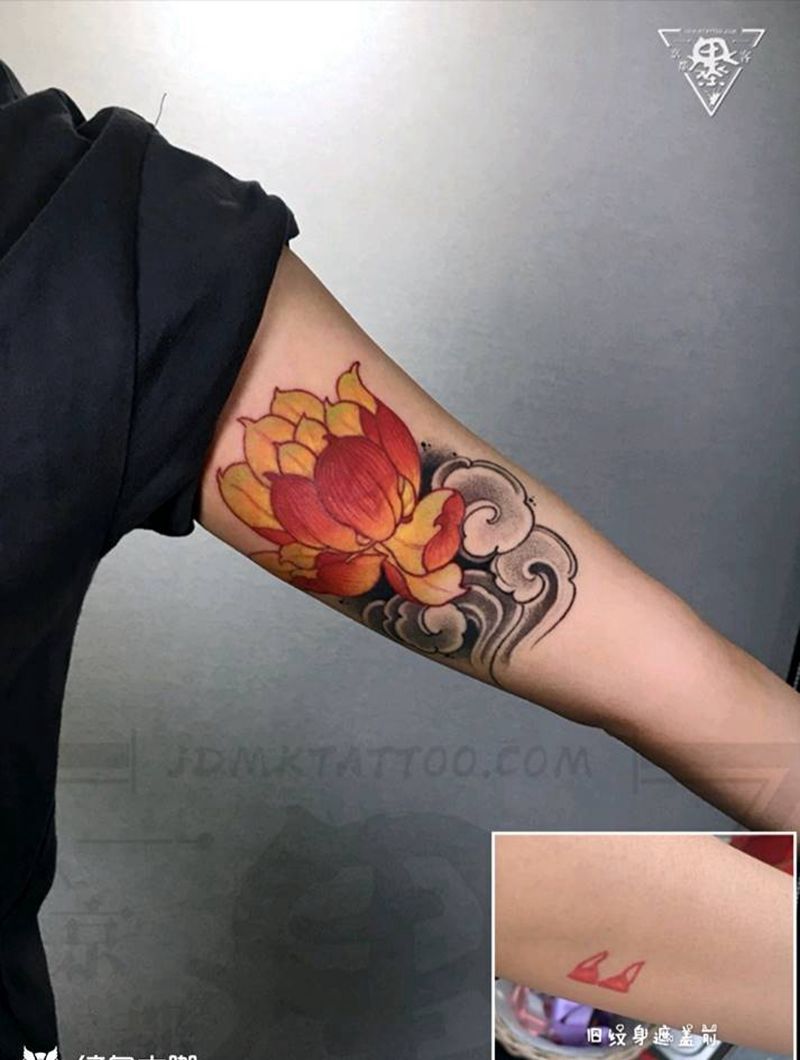 纹身/刺青/旧纹身遮盖纹身图片_手臂水彩纹身图案