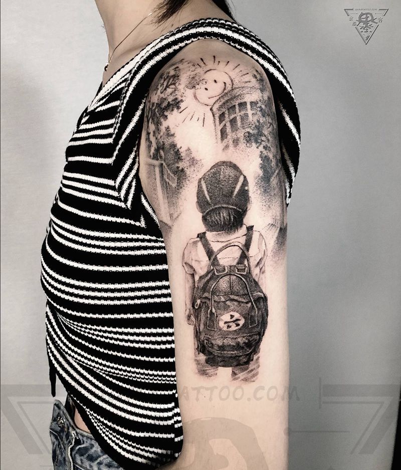 纹身/刺青纹身图片_手臂背部欧美写实水墨纹身图案