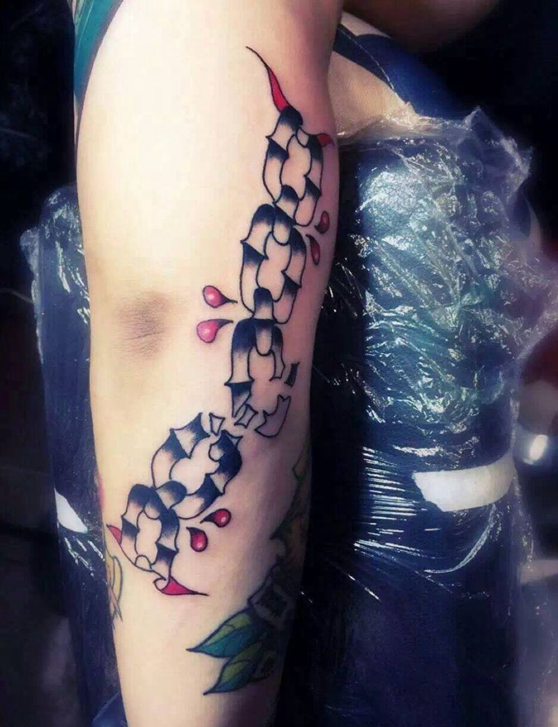 oldschool铁链纹身图片_成品手臂欧美原创纹身图案