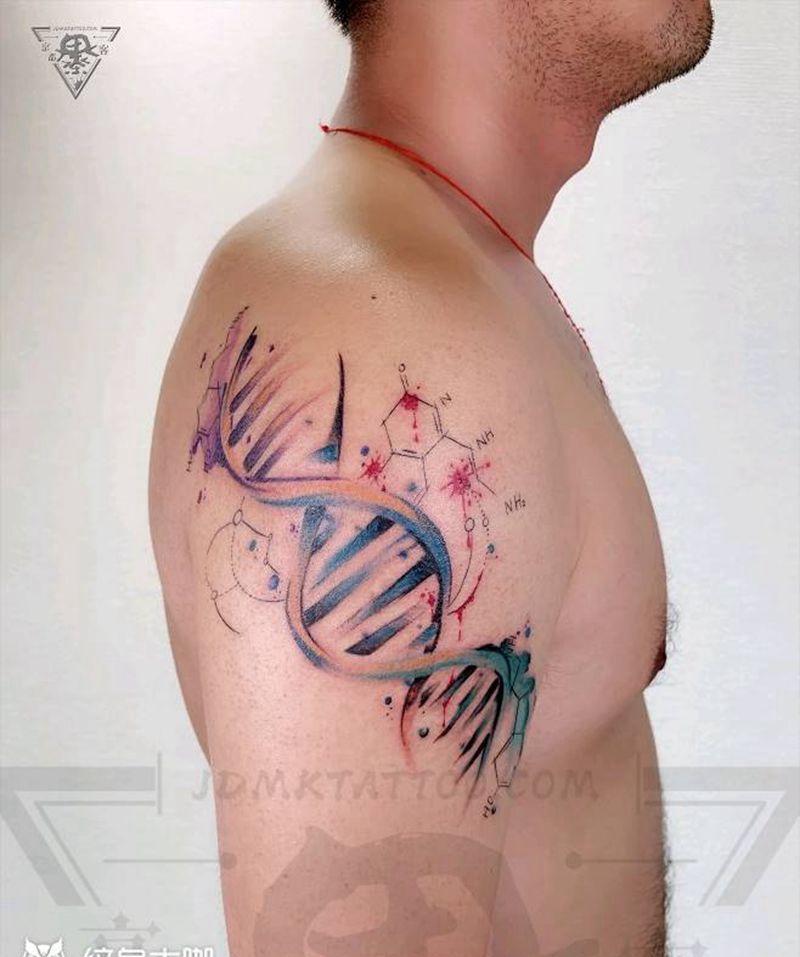 北京纹身/刺青/水彩/DNA纹身图片_手臂水彩欧美写实纹身图案