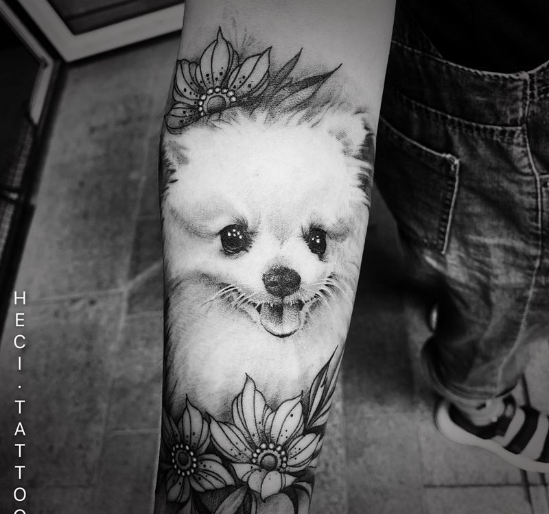 爱宠纹身图片_手臂欧美写实纹身图案