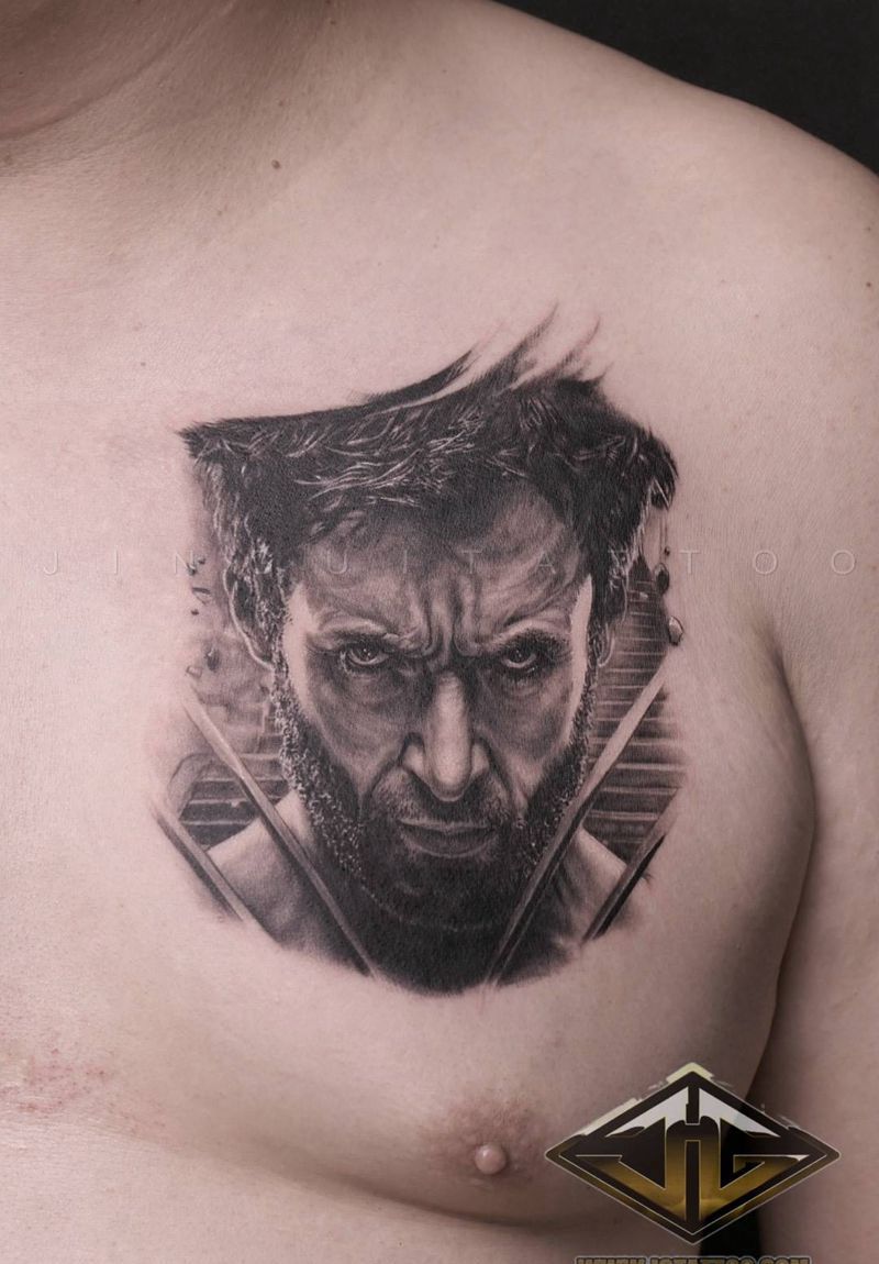 金刚狼纹身图片_