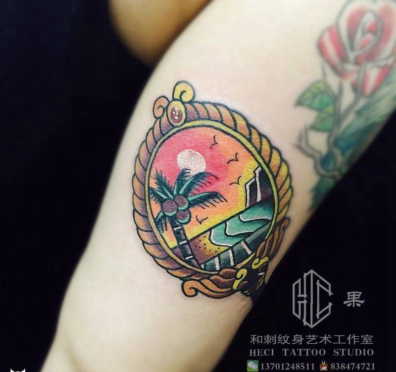 店内果子师傅近期小作纹身图片_成品手臂腿部脚部欧美几何字符人物植物纹身图案