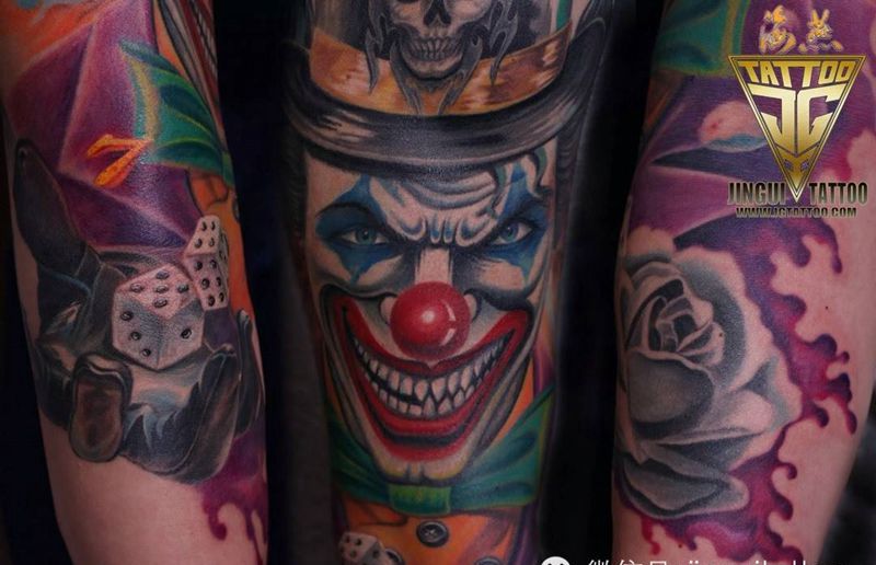 小丑纹身图片_