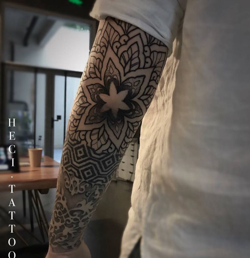 几何纹身图片_手臂纹身图案