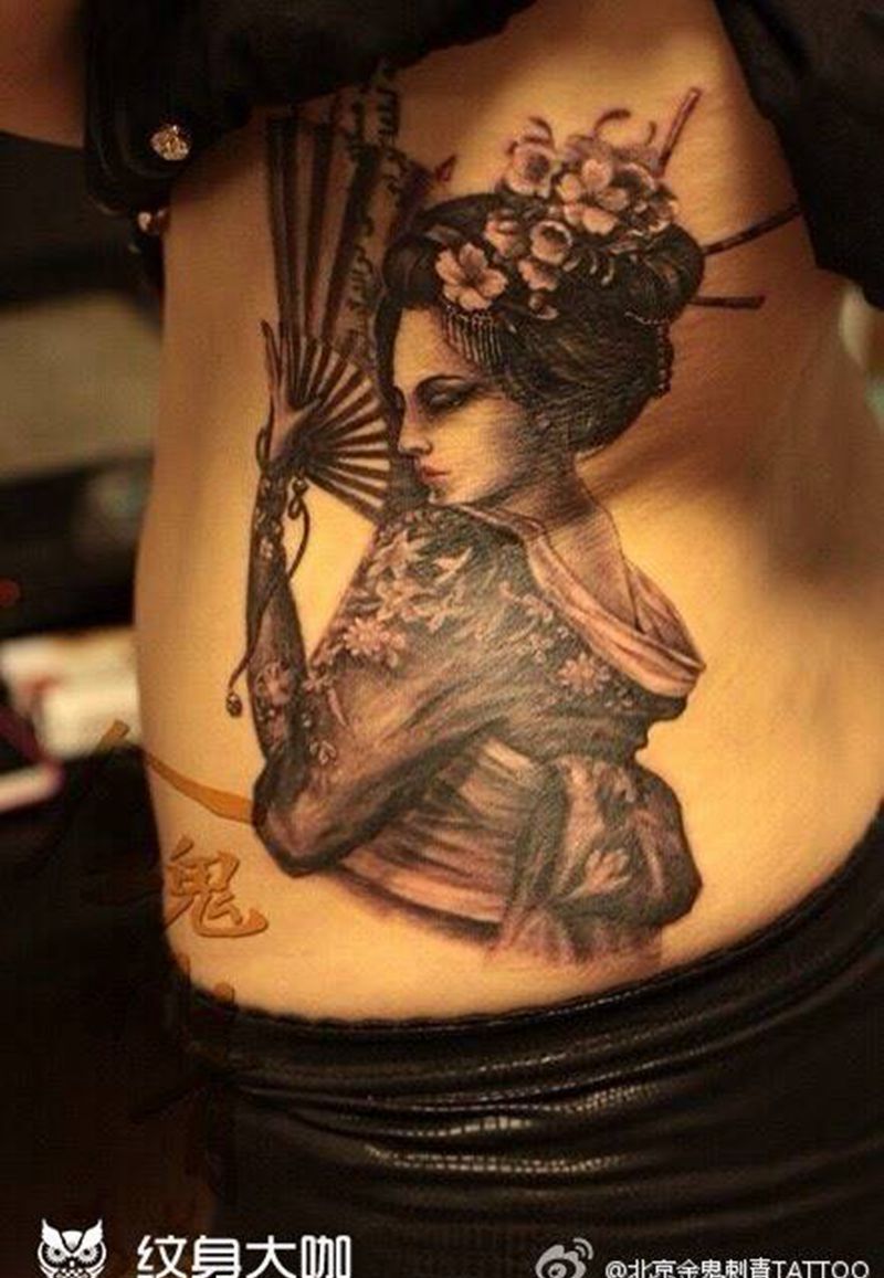 艺妓纹身图片_