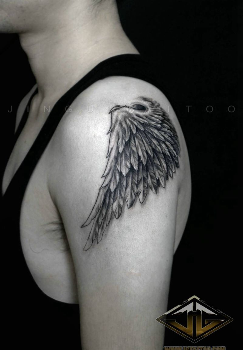 翅膀纹身图片_