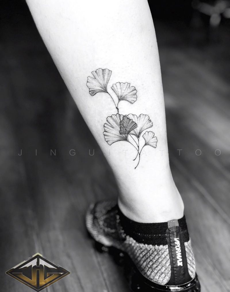 银杏叶纹身图片_