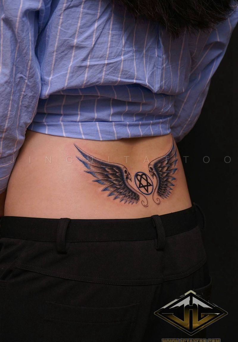 翅膀纹身图片_