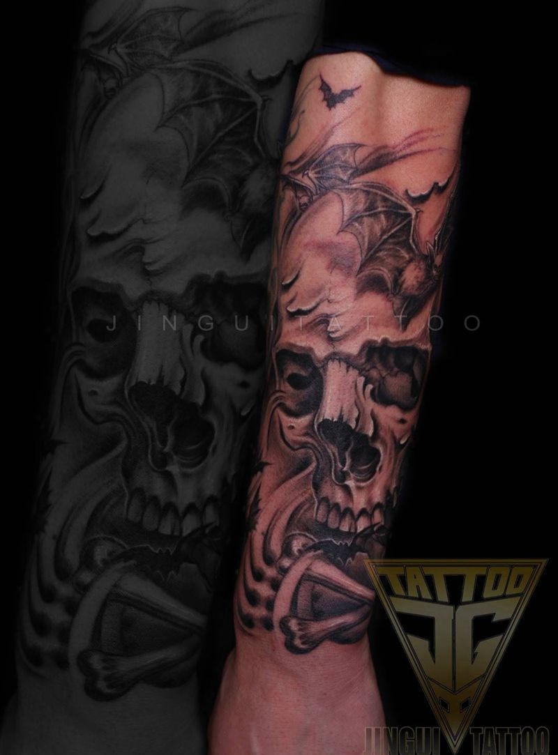 骷髅纹身图片_