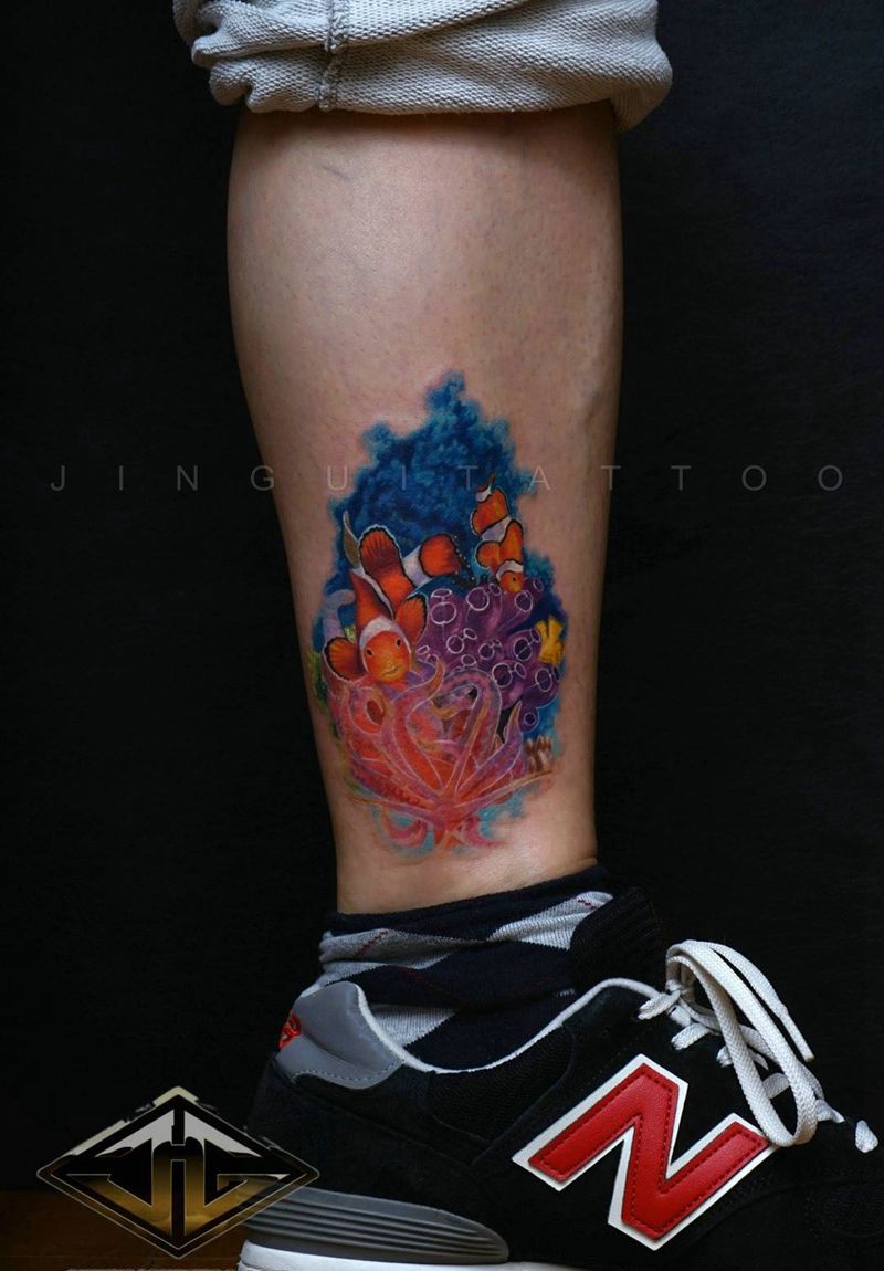 小丑鱼纹身图片_