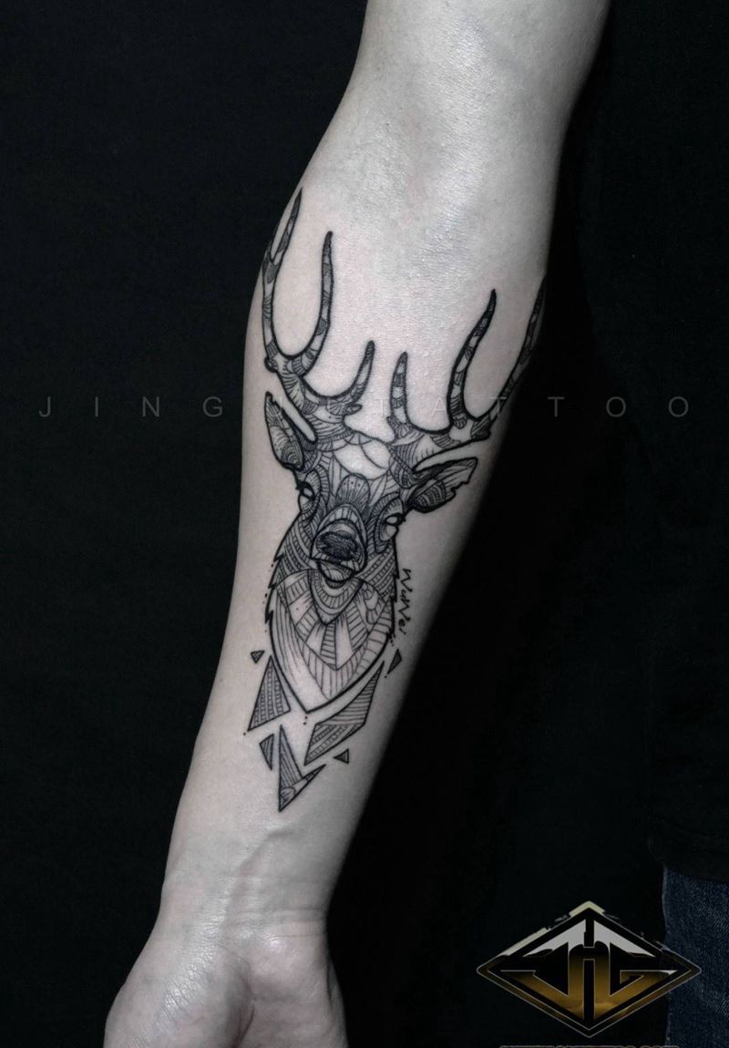 鹿纹身图片_