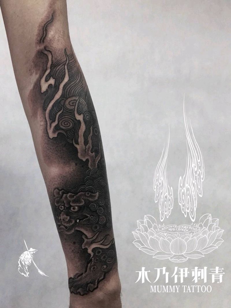 福狮绘纹身图片_