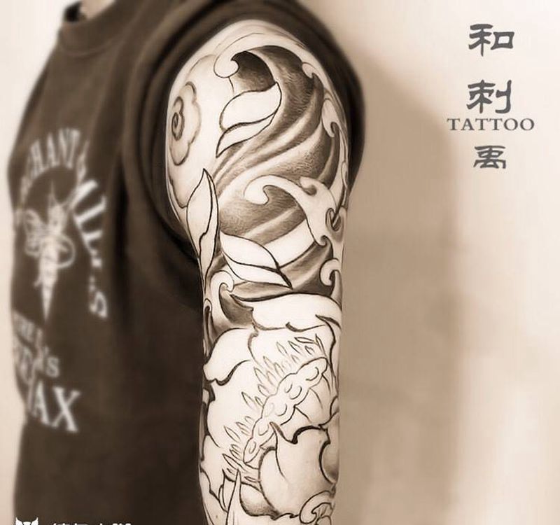 花臂未完成纹身图片_