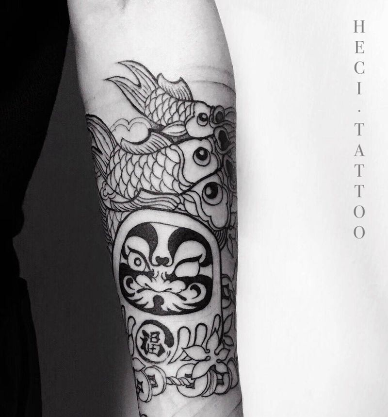 未完待续纹身图片_成品手臂传统纹身图案