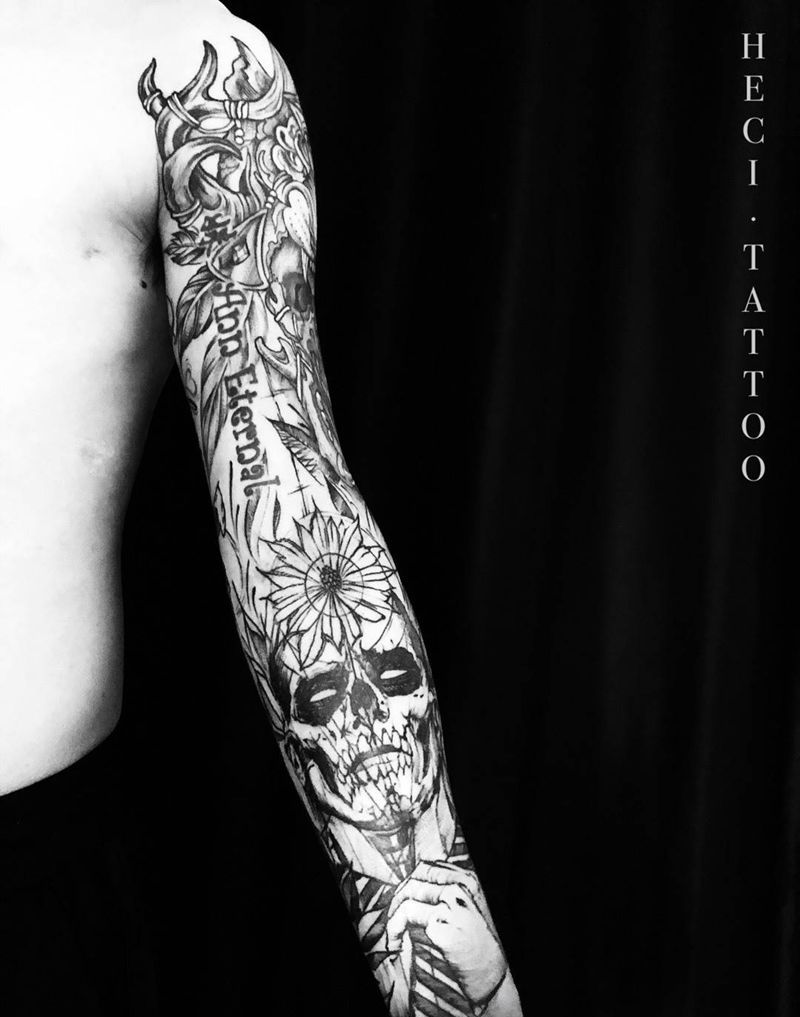 欧美纹身图片_成品手臂欧美纹身图案