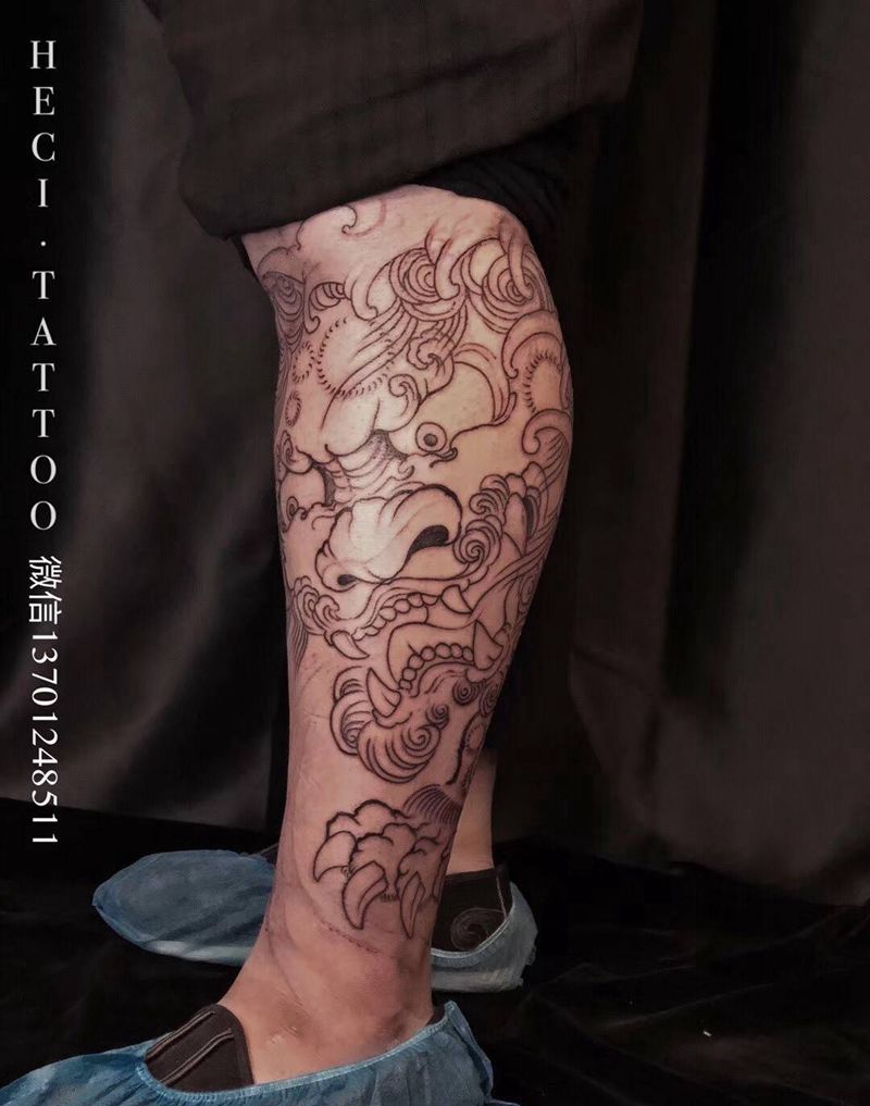 唐狮子未完待续纹身图片_