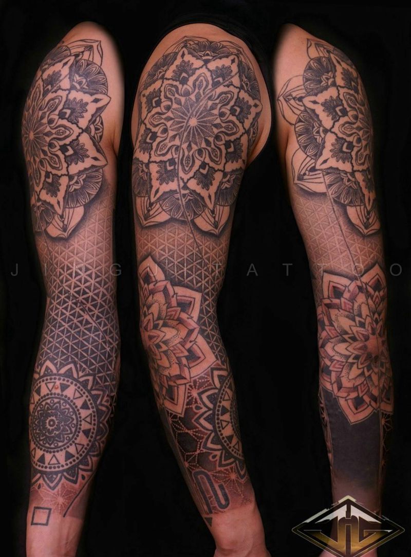 点状图腾纹身图片_