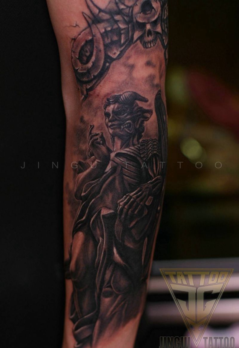 天使与魔鬼纹身图片_