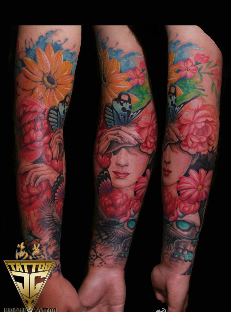 花臂纹身图片_