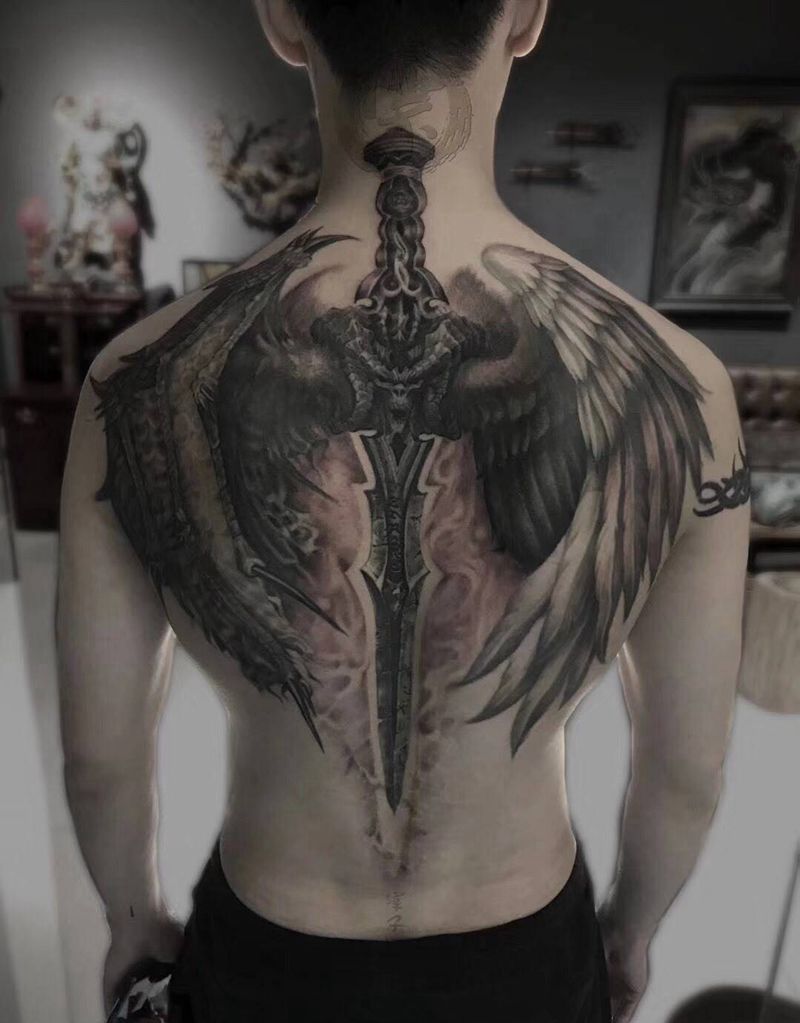 淳子作品待续纹身图片_欧美成品背部纹身图案