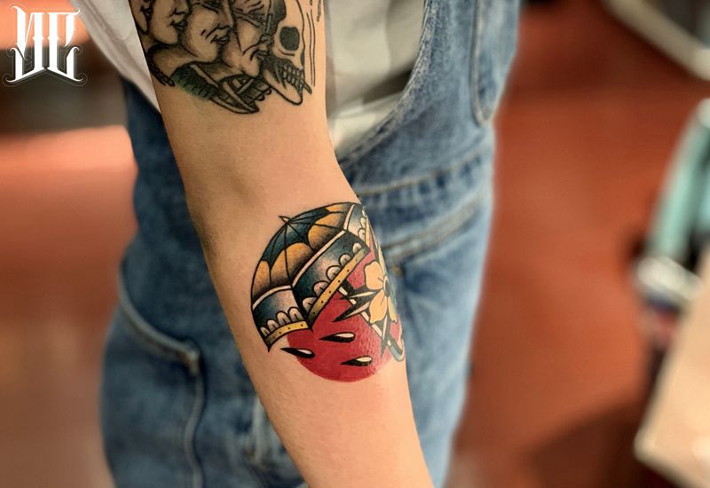 今工纹身图片_Old School花体字纹身图案