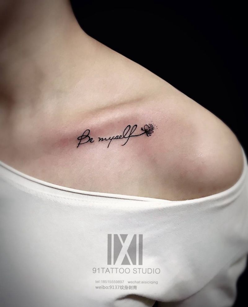 小清新纹身图片_手臂胸部花体字字母纹身图案