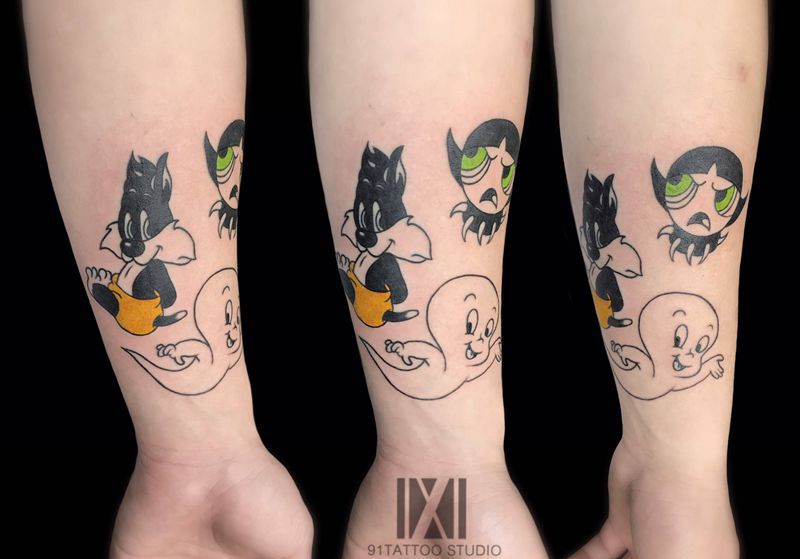 小图拼接纹身图片_手臂Old SchoolNew School纹身图案