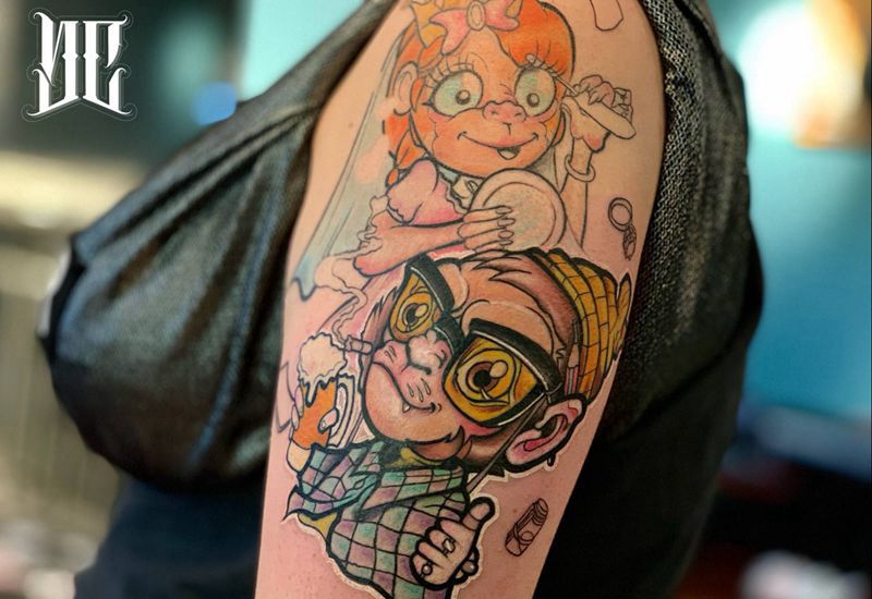 未完成纹身图片_New School纹身图案