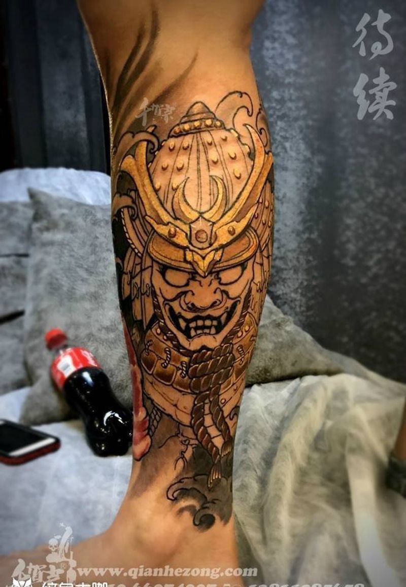 包个小腿儿纹身图片_传统清新习俗写实国画成品原创动物纹身图案