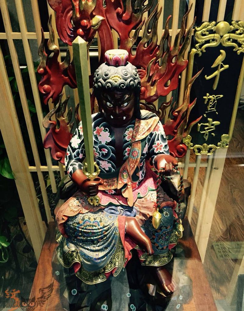 不动尊纹身图片_肖像传统写实国画手稿成品颈部肩部胸部原创纹身图案