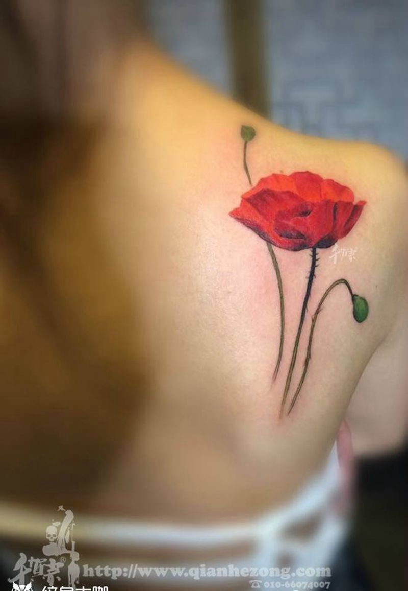 罂粟纹身图片_