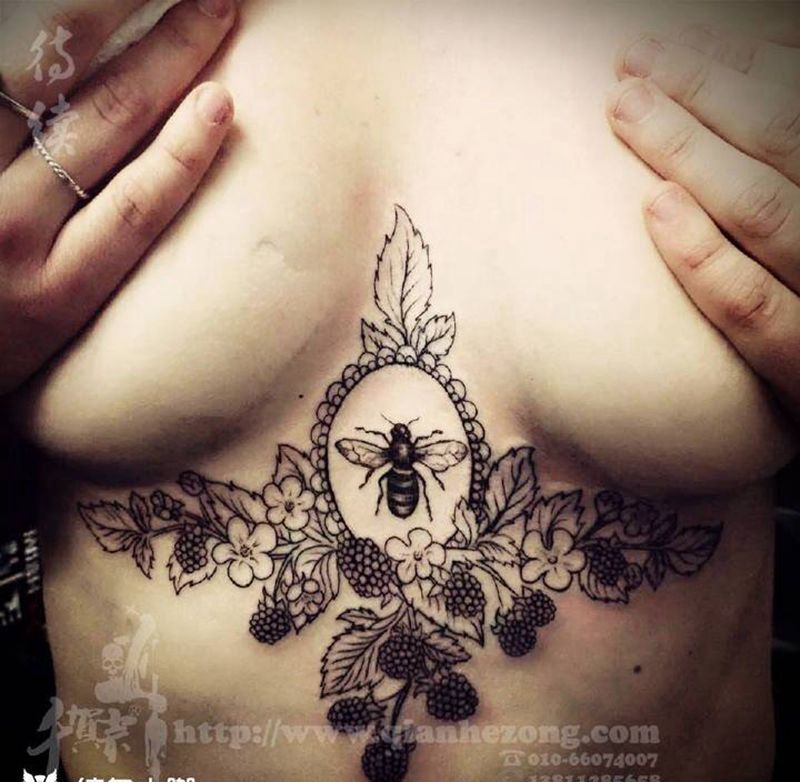 待续纹身图片_成品欧美清新胸部原创纹身图案