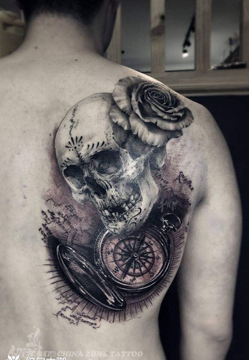 几个小作品纹身图片_成品传统习俗肖像写实颈部背部手部原创纹身图案