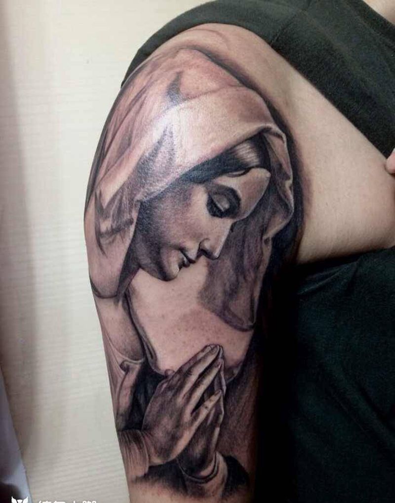 黑灰素描纹身图片_