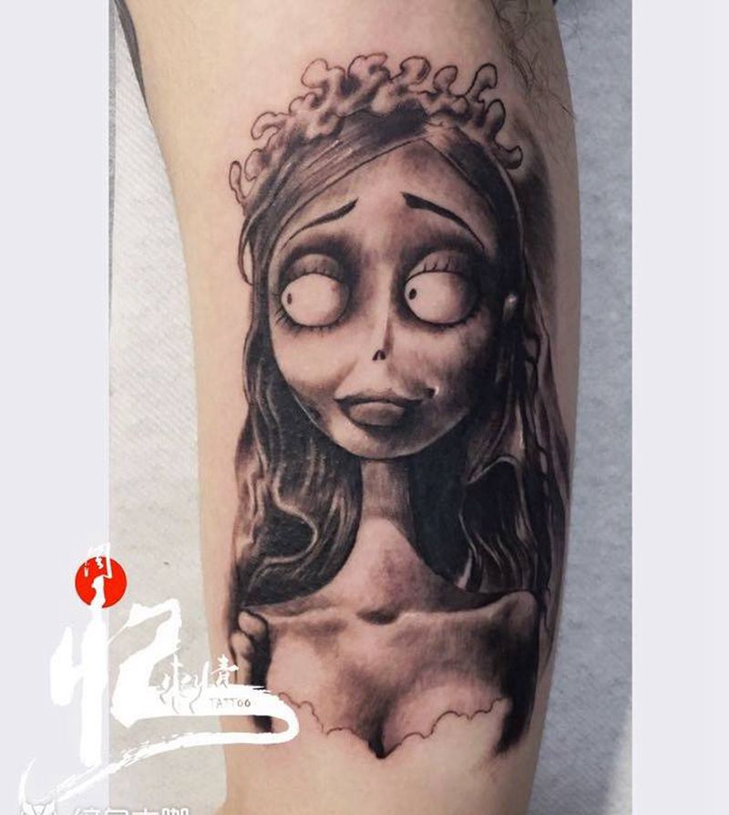 大臂僵尸新娘纹身图片_