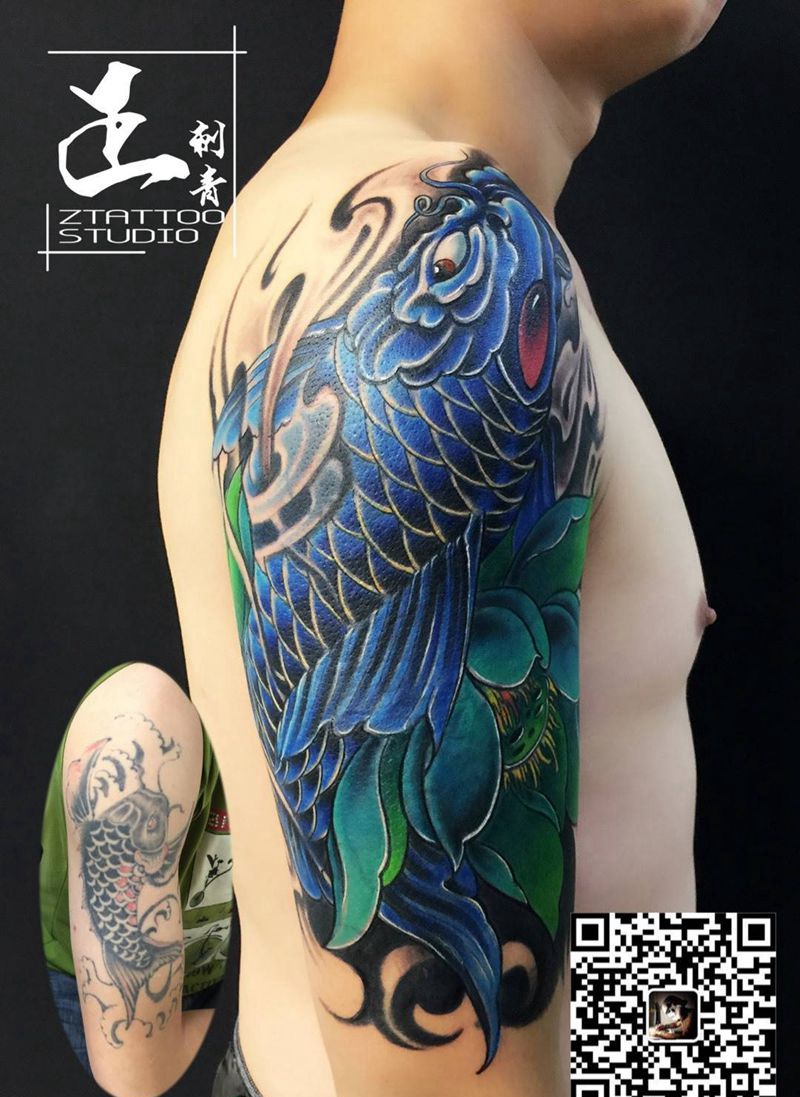 遮盖鱼纹身图片_