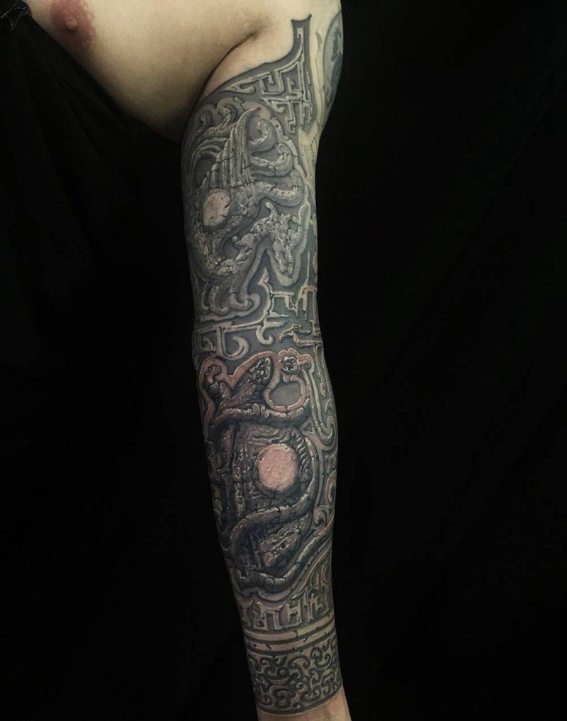 汉代四神兽纹身图片_