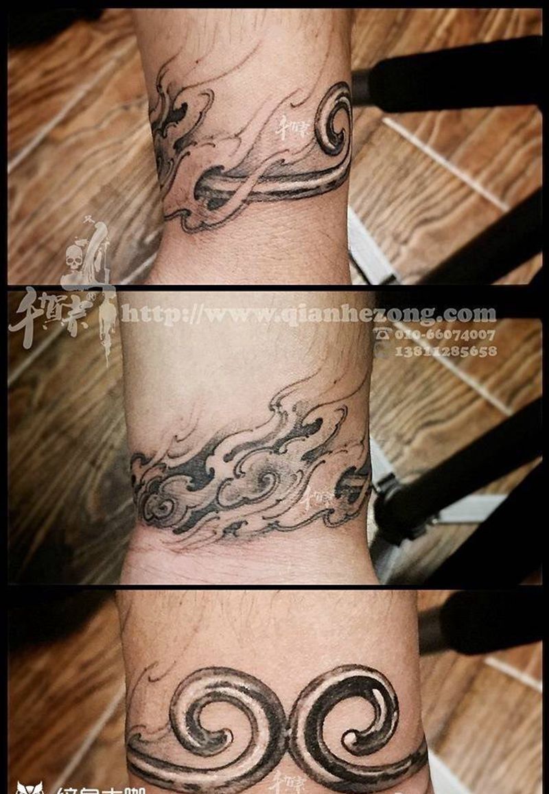 紧箍咒纹身图片_欧美传统习俗写实原创几何人物鬼神成品手部纹身图案