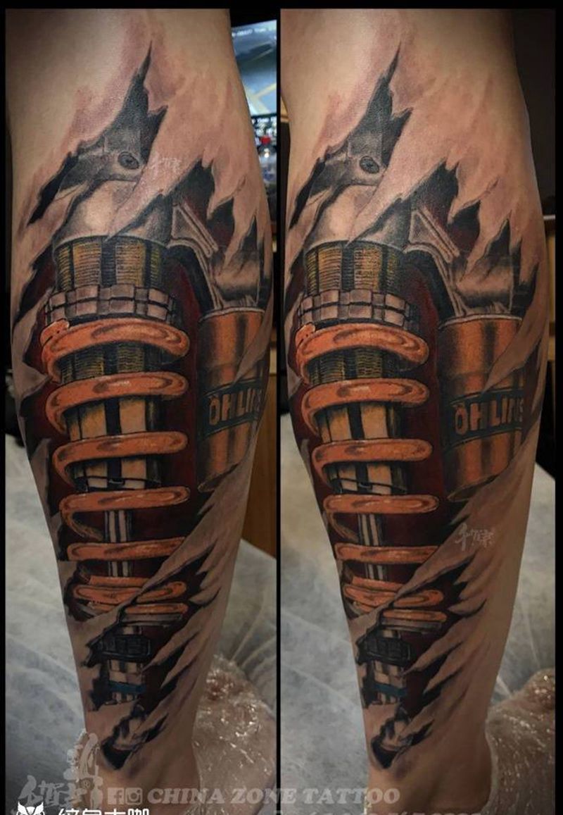 待续的小腿纹身图片_原创成品写实欧美腿部脚部静物纹身图案