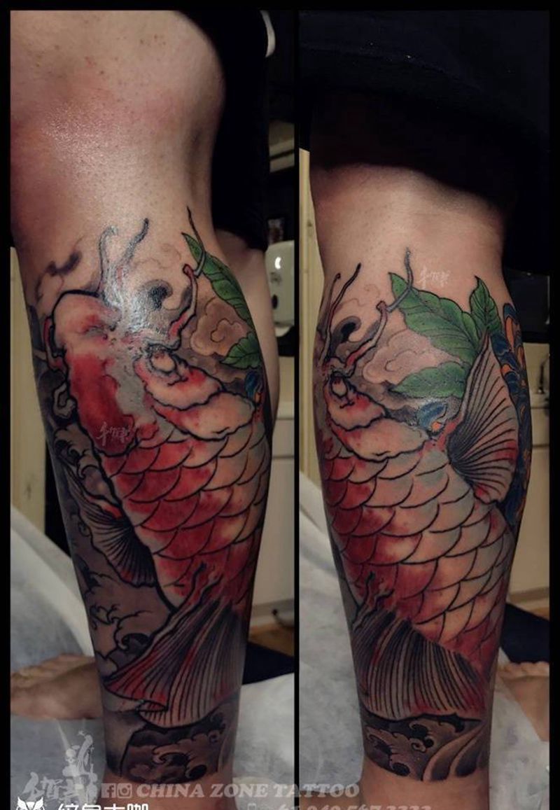 包小腿待续纹身图片_动物人物传统国画原创成品脚部手臂腿部纹身图案