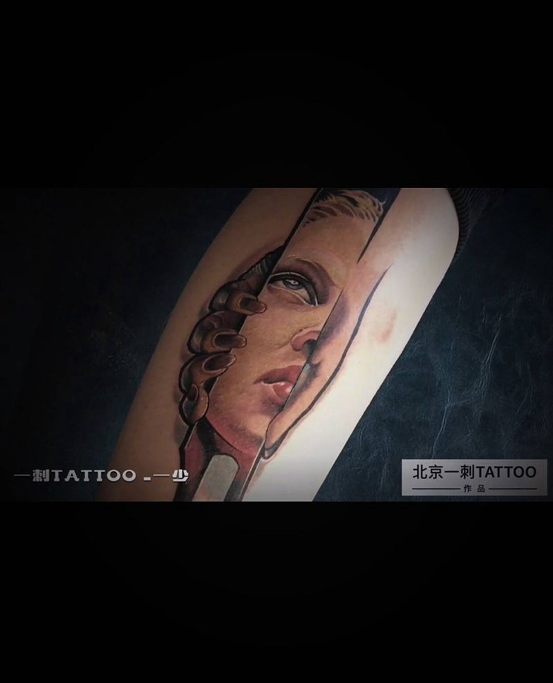 彩色欧美写实纹身图片_