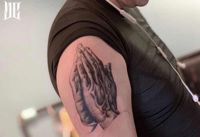 欧美花臂进行中纹身图片_