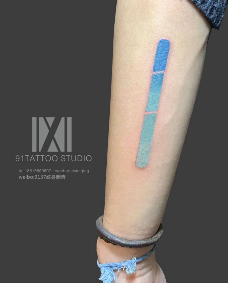 彩条纹身图片_手臂水墨水彩纹身图案