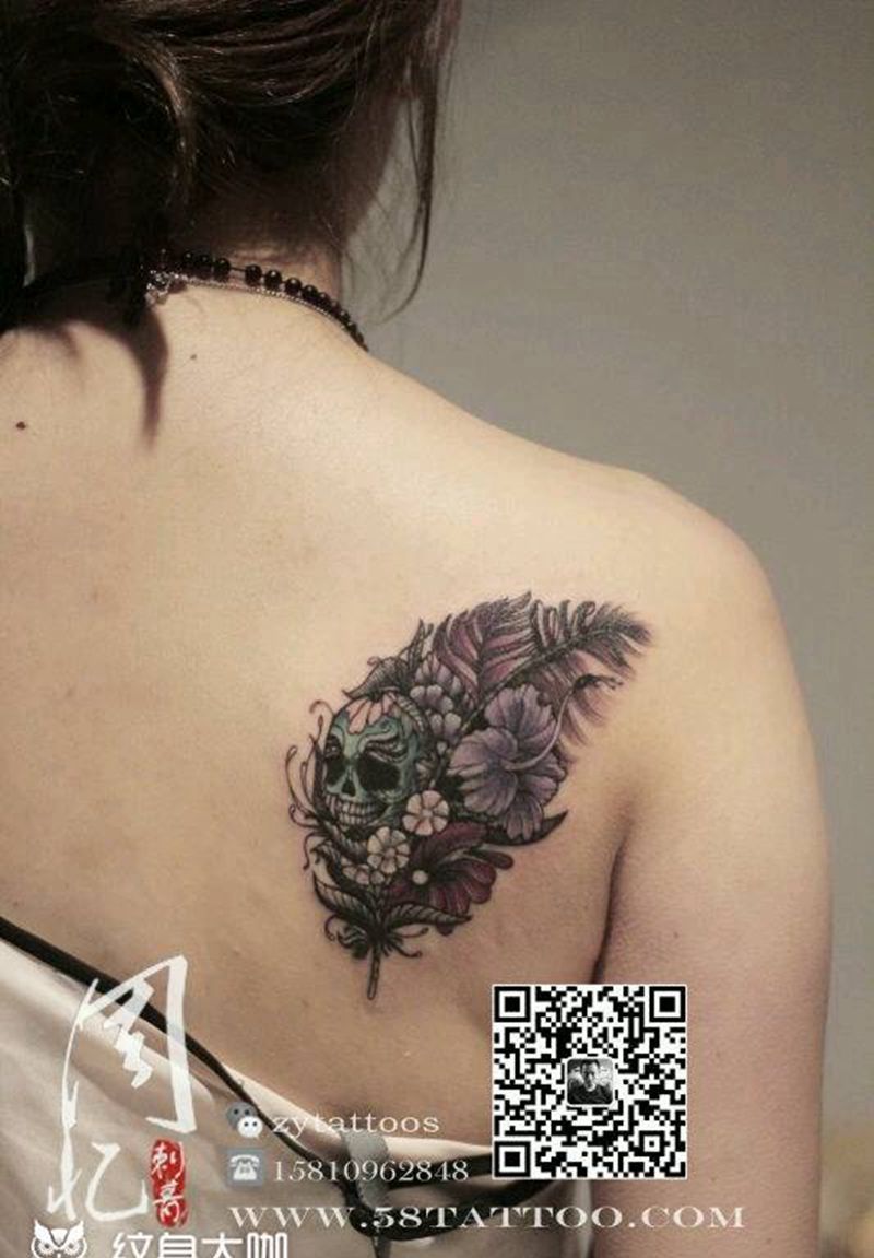 纹身遮盖纹身图片_肩部清新动物周忆刺青周忆刺青纹身遮盖成品纹身图案